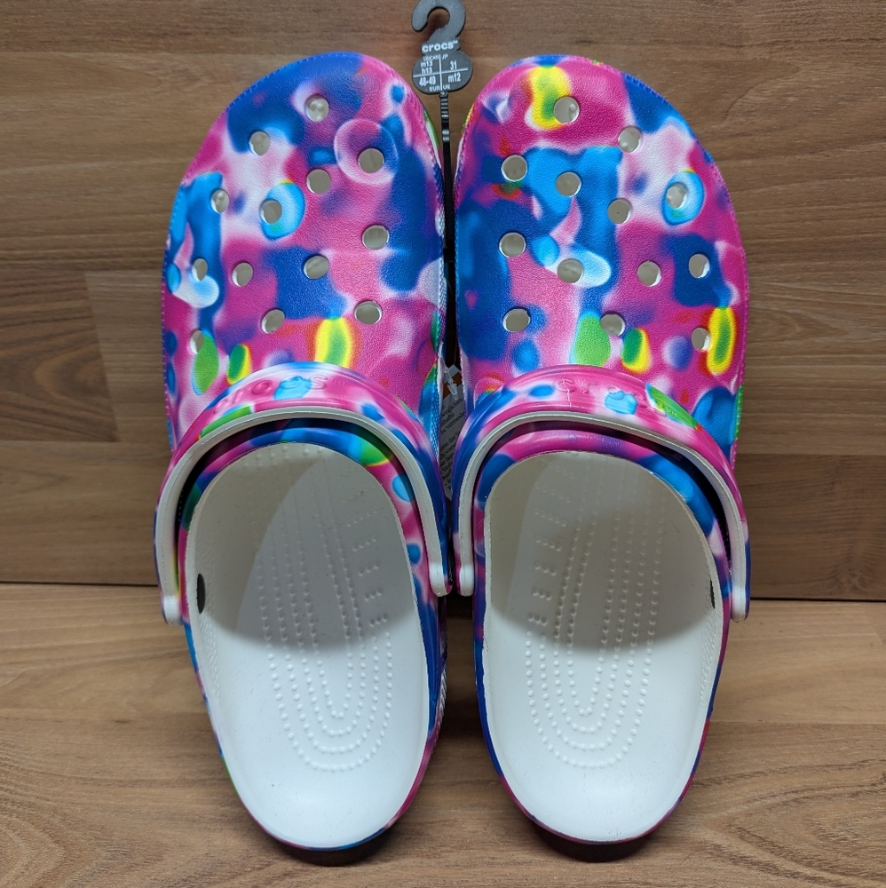Crocs Classic Solar Rainbow Color Clogs Unisex Size - Men’s 13